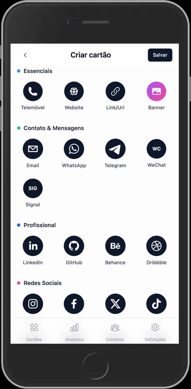 Criação de cartão - preencher dados