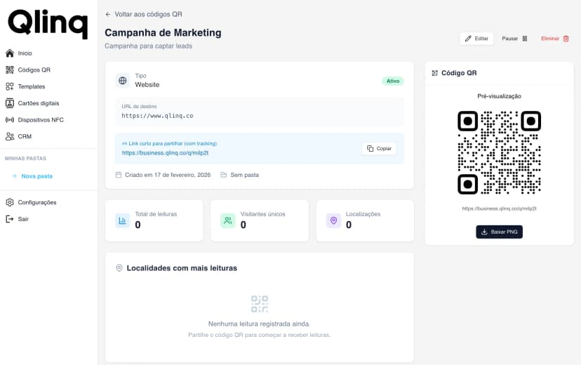 Gestão de códigos QR